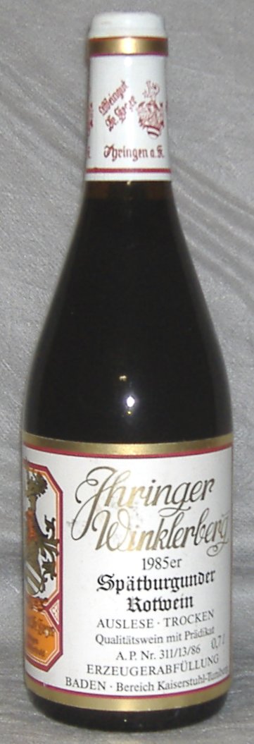 1985, Ihringer Winklerberg, Spätburgunder, Auslese, trocken