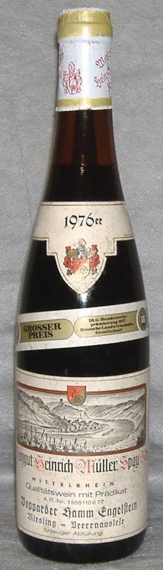 1976, Bopparder Hamm Engelstein, Riesling, Beerenauslese