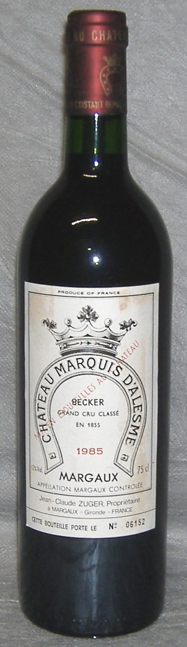 1985, Château Marquis d’Alesme-Becker, Margaux