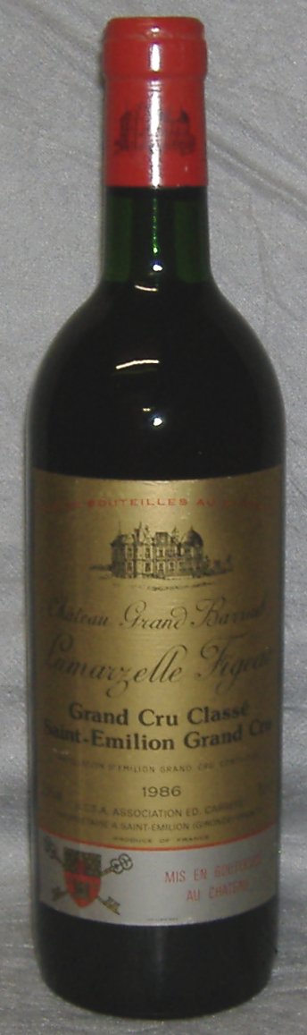 1986, Château Grand Barrail Lamarzelle Figeac, Grand&nbsp;Cru&nbsp;Classé