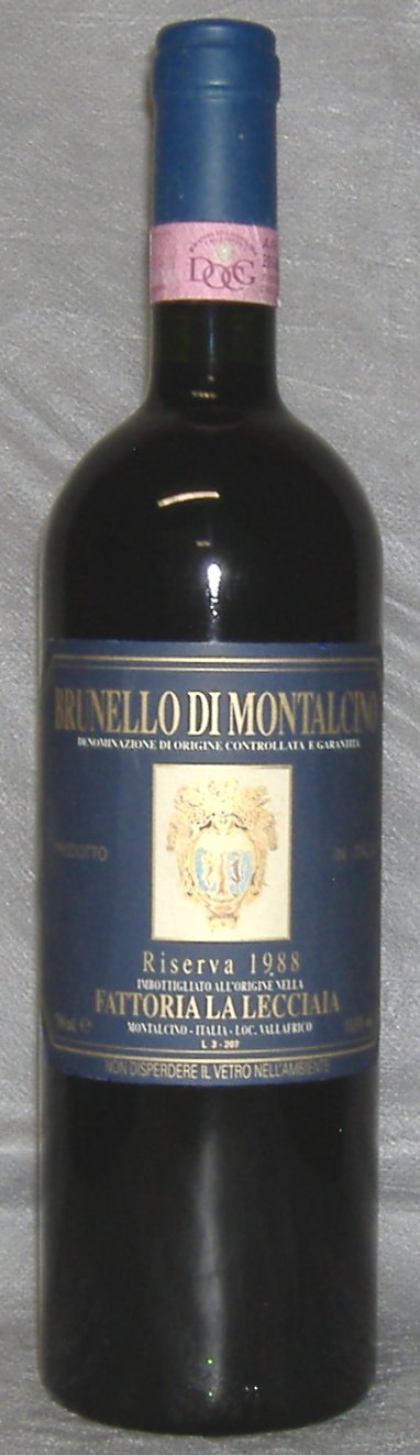 1988, Brunello di Montalcino, Riserva, La Lecciaia