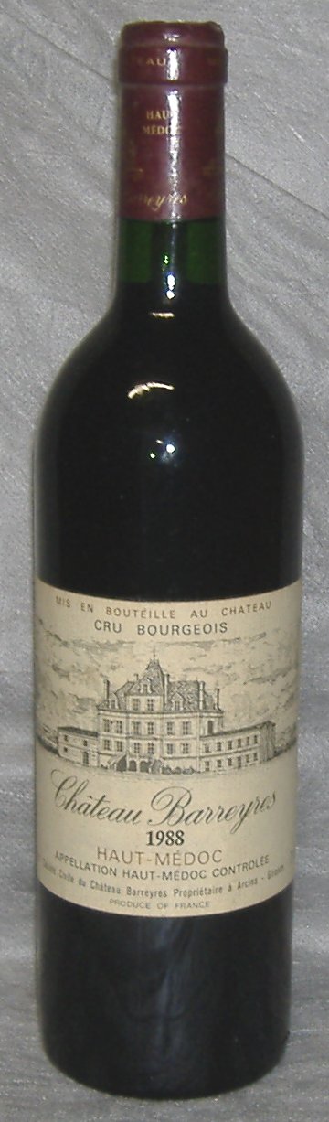1988, Château Barreyres, Haut‑Médoc