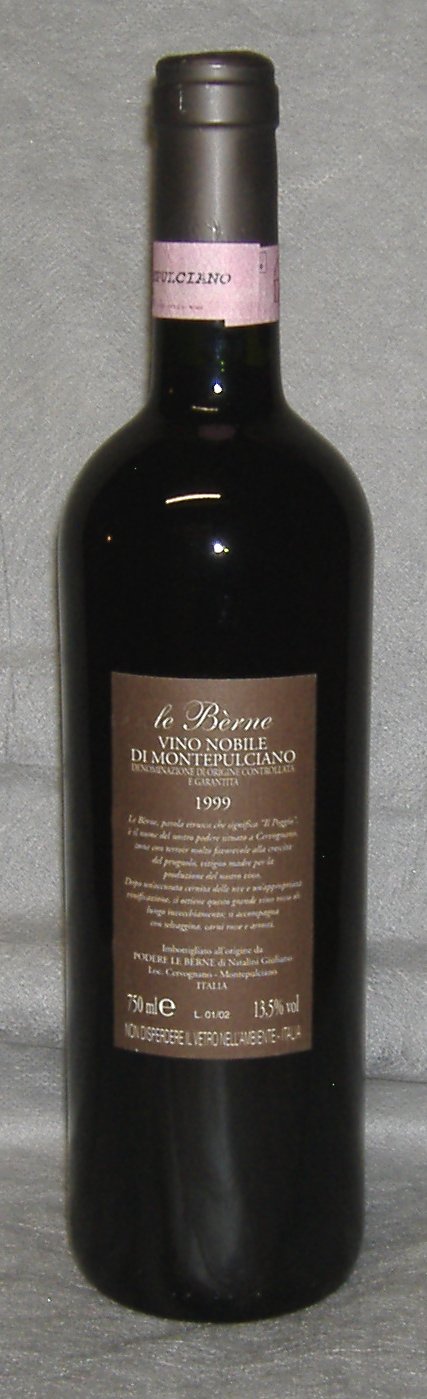 1999, Vino Nobile di Montepulciano, Le Bèrne, Foto 2